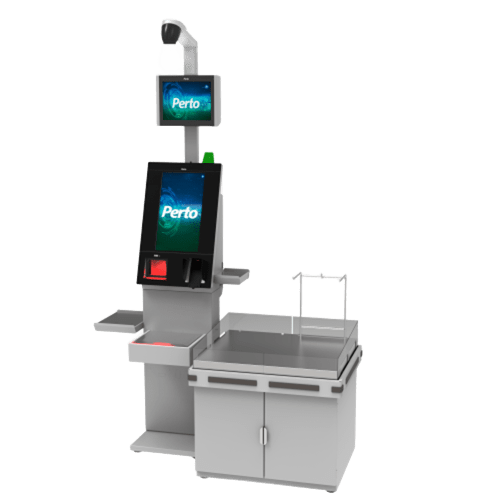 Self-checkout Perto com câmeras de monitoramento